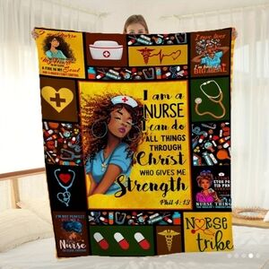 Colorful Nurse Themed Blanket